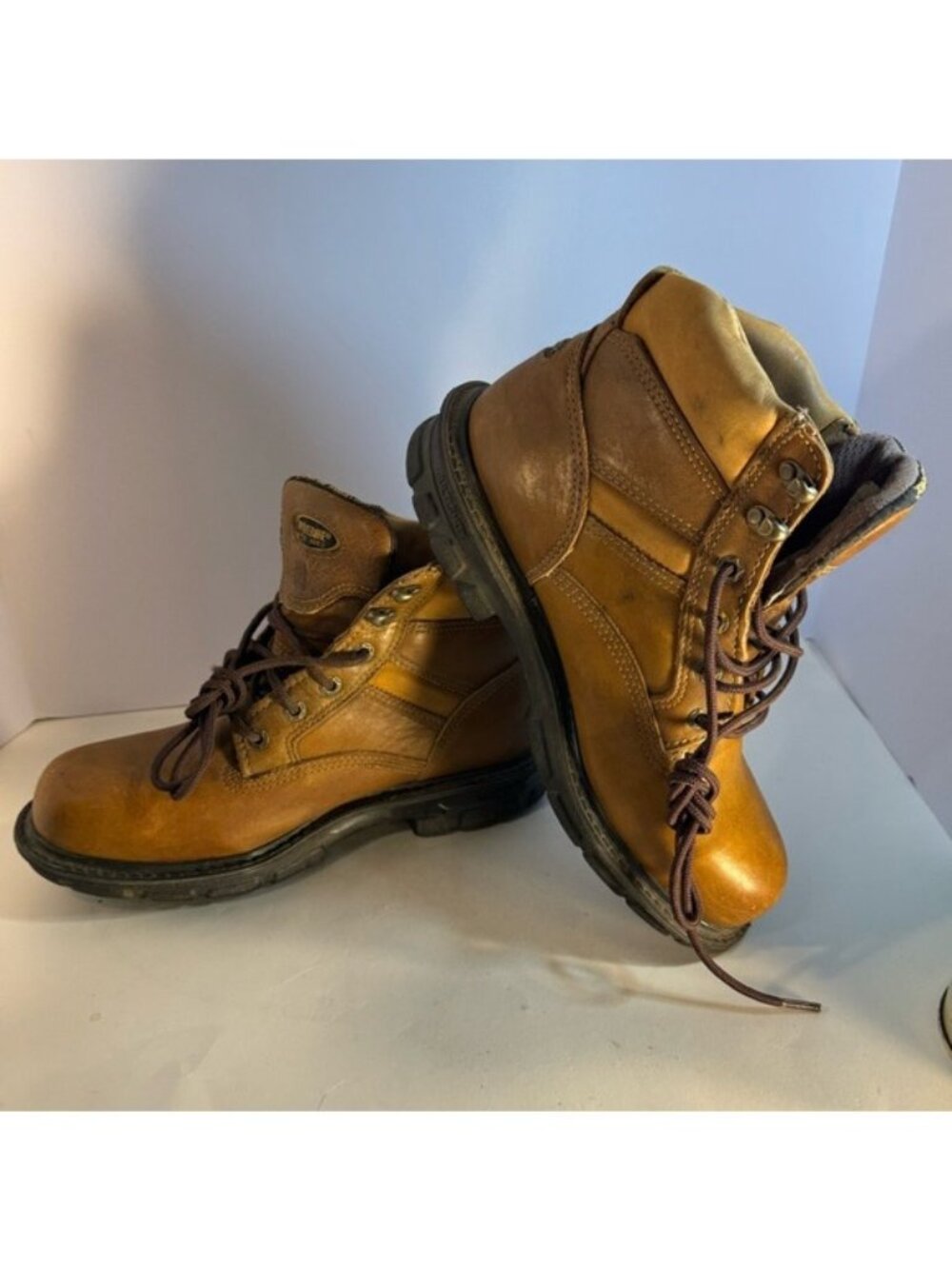 Timberland Tan Lace Up Boots with Rugged Design UK 7.5, EUR 41.5